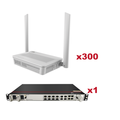 Kit 300 ONTs EG8021V5 GPON WiFi5 + 1 OLT EA5801E-GP08 (8 puertos GPON)