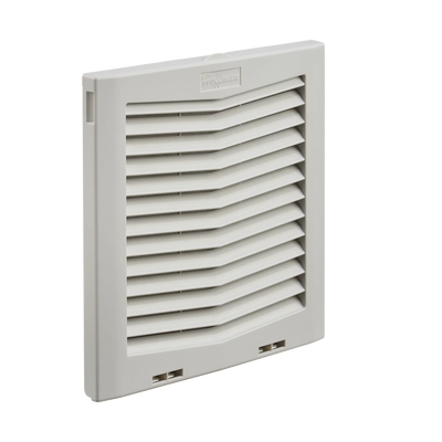 Rejilla de Escape Para Ventilador con Filtro HG, Protección IP54, Compatible con Ventiladores HF10 de 10 in, De Plástico, Color Gris Claro