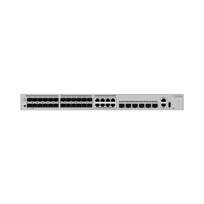 Switch Gigabit Administrable Capa 3 / 24 puertos SFP / 8 puertos 10/100/1000 Mbps (Combo) / 4 Puertos SFP+ / 2 Puertos SFP+ 12GE Stack / iStack /Administración Nube Gratis