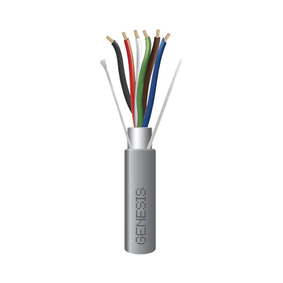 Bobina de 305 Metros de Cable  6 x 22 AWG / Blindado / Plenum de Color Gris / Aplicaciones de Audio, Seguridad y Control