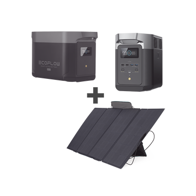 EcoFlow DELTA 2 MAX | Estación de Energía Portátil 2048Wh Litio LFP / 6 AC 2400 W (Max. 3400W) / 2 USB-C 100W / Capacidad para Aumentar Respaldo / Cargador de Coche 10A a 12.6V / Conectividad WiFi 