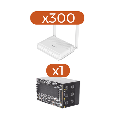 Kit 300 ONU´s HG6145F GPON WiFi 6, 2.4/5 GHz, 4 puertos Gigabit + 1 POTS + 2 USB, conector SC/UPC + 1 OLT AN6000-7