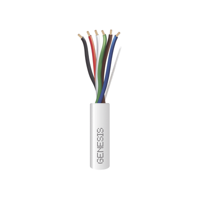 Bobina de 305 Metros / Cable de Cobre / 6 x 18 AWG  / Para Interior / Color Blanco / Para Aplicaciones de Alarmas de Intrusión/Control de Acceso/ Automatización / Interfonos y Tv Porteros