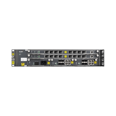 OLT Carrier Class Modular GPON, 2 Ranuras, Incluye 2 Tarjetas de Servicio de 16 puertos GPON, (32 Modulos GPON C+ Incluidos) 1 Fuente de CA, 2 UR