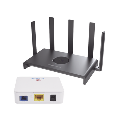 Kit 3 ONU Bridge V-Sol, Dual GPON/EPON con Router Home Mesh Ideal para distribuciones WISP de mayor cobertura Wi-Fi en Hogares y Oficinas