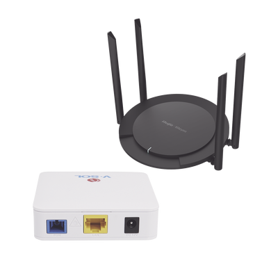 Kit 2 ONU Bridge V-Sol, Dual GPON/EPON con Router Home Wi-Fi Ideal para distribuciones WISP de mayor cobertura Wi-Fi en Hogares y Oficinas