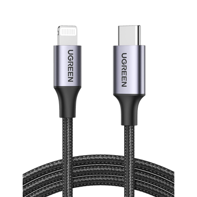 Cable USB-C a Lightning | 2 Metros | Certificado MFi | Carga Rápida 60W | 480 Mbps | Conector C94 | Adecuado para iPhone, iPad y iPod | Protección Integrada | Caja de Aluminio | Nylon Trenzado | Col