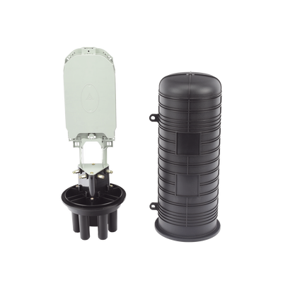 Caja de Distribución de Fibra Óptica Vertical tipo Domo, 48 empalmes (Expandible hasta 96 empalmes con charola LP-SCV-48-ST), Exterior, IP68