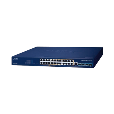 Switch PoE Administrable Capa 3, 24 Puertos Gigabit, Hasta 480 W, 8 Puertos 802.3bt, 16 Puertos 802.3at, 4 Puertos SFP 10G