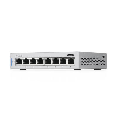 Switch UniFi Administrable capa 2 de 8 Puertos Gigabit (7 Ethernet y 1 PoE Pasivo 48V)