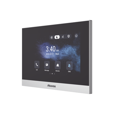 Monitor ANDROID / Soporta APP Android / Pantalla Touch Screen LCD 7" / WiFi / Punto WIFI / Bluetooth / PoE / SIP / 8 Entradas de Alarma / 1 Salida de Relé / Comunicación con App de Familiares / Admi