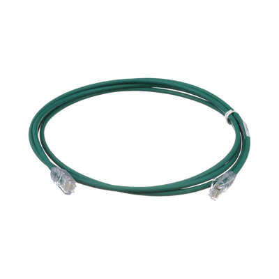 Cable de Parcheo UTP Cat6A, CM/LSZH, Diámetro Reducido (28AWG), Color Verde, 7ft