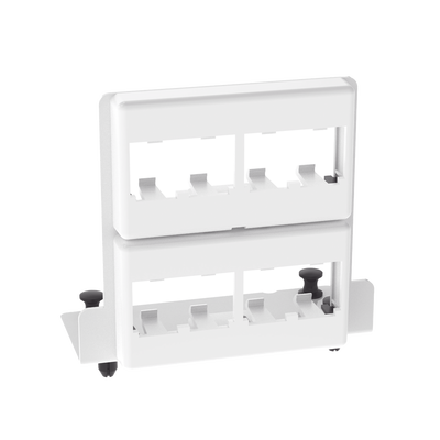 Patch Panel de 8 Puertos Mini-Com, Para Uso con Gabinetes Multipropósito, de Instalación a Presión, Color Blanco