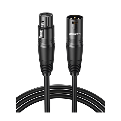 Cable para Micrófono XLR Tipo Canon Macho a Hembra | 15 Metros | Plug & Play | Anti interferencias | Triple Blindaje | Alta Calidad | Color Negro.