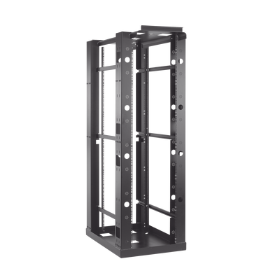 Rack de 4 Postes Sísmico, Estándar de 19 in, Rieles Con Orificio Para Tuerca Enjaulada, Fabricado en Acero, 45 Unidades de Rack, Color Negro