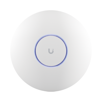 Access Point UniFi WiFi 7 Pro soporta 6 GHz, para interior en techo, 6 streams totales, MU-MIMO 2x2 en cada banda, tribanda, puerto 2.5 GBE. NO incluye POE