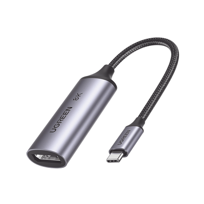 Cable Adaptador USB-C a DP 1.4 |  8K@60Hz | 4K@240Hz | Compatible con Thunderbolt 3 & 4 | HDR | eARC | DTS |  Dolby | 3D | ALLM | VRR | Admite Multi-Stream (MST) | Longitud del cable 10cm | Caja de Al