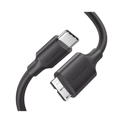 Cable USB Tipo C 3.0 a Micro Tipo B | 1m |Carga Rápida | 5 Gbps | Transferencia de Datos | Blindaje Interior Múltiple | Compatible con Disco Duro Externo, Portátiles, Seagate, Nikon, Canon.