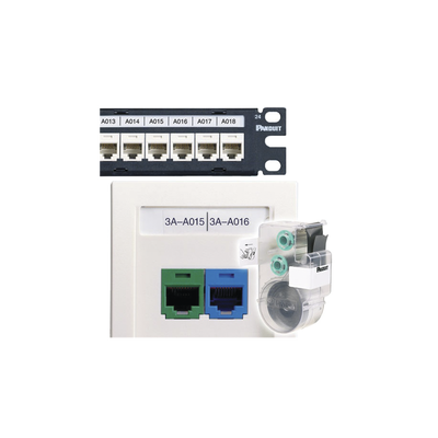 Casete de 75 Etiquetas Sin Adhesivo, para Patch Panel o Face Plate, Para Identificación de 4 Puertos, Color Blanco