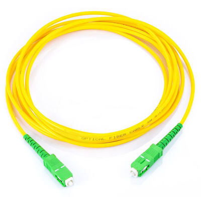 Jumper de Fibra Óptica Monomodo SC/APC-SC/APC Simplex, color amarillo, 1 metro