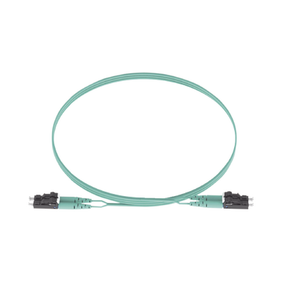 Jumper de Fibra Optica Multimodo 50/125 OM3, LC-LC Duplex, OFNR (Riser), Color Aqua, 5 Metros