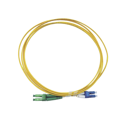 Jumper de Fibra Óptica Monomodo 9/125 LC/UPC-LC/APC, OFNR (Riser), 2.0 mm, Dúplex, amarillo, 3 metros