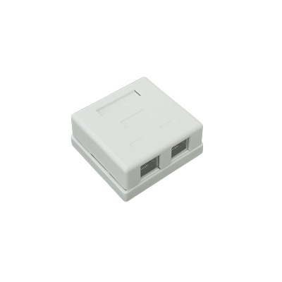 Caja de pared con 2 puertos, incluye 2 jacks STP Cat5e Keystone