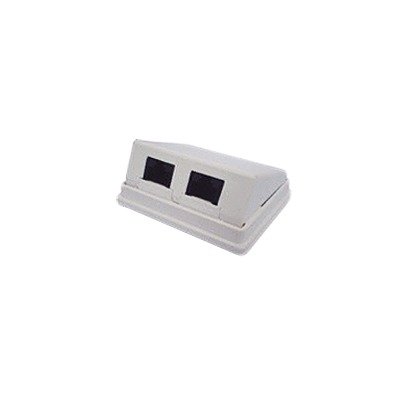 Caja de pared angulada incluye 2 jacks UTP cat5e Keystone 