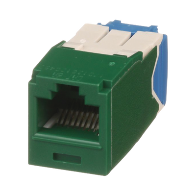 Conector Jack RJ45 Estilo TG, Mini-Com, Categoría 6A, de 8 posiciones y 8 cables, Color Verde