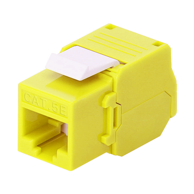 Módulo Jack Keystone Cat5e (toolless), con terminación en ángulo 180 º Color Amarillo, Compatible con Faceplate y Patchpanel Linkedpro