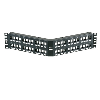 Panel de Parcheo Modular Keystone (Sin Conectores), Angulado, de 48 Puertos, 2UR