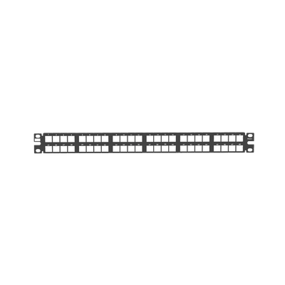 Panel de Parcheo Modular de Alta Densidad, Keystone (Sin Conectores), Identificación con Etiqueta Adhesiva, de 48 Puertos en 1 UR