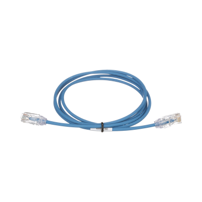 Cable de Parcheo TX6, UTP Cat6, Diámetro Reducido (28AWG), Color Azul, 3ft 