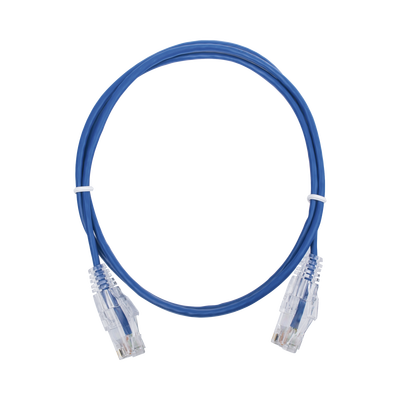 Cable de Parcheo Slim UTP Cat6 - 1 metro, Azul, Diámetro Reducido (28 AWG)