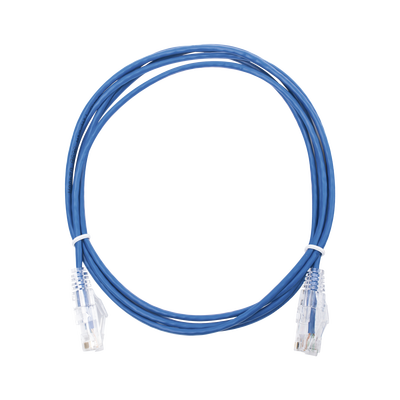 Cable de Parcheo Slim UTP Cat6 - 2 m Azul Diámetro Reducido (28 AWG)