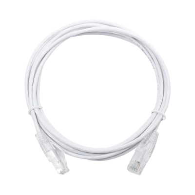 Cable de Parcheo Slim UTP Cat6 - 3 m Blanco Diámetro Reducido (28 AWG)