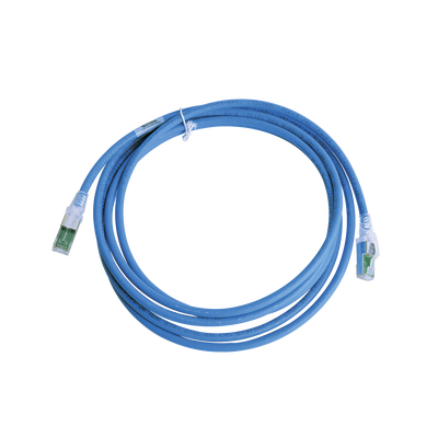 Patch Cord Z-MAX Cat6A S/FTP, CM/LS0H, 10ft, Color Azul, Versión Bulk (Sin Empaque Individual)