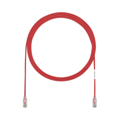 Cable de Parcheo TX6, UTP Cat6, Diámetro Reducido (28AWG), Color Rojo, 3ft 