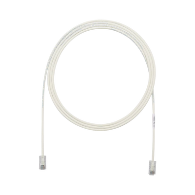 Cable de Parcheo UTP Cat6A, CM/LSZH, Diámetro Reducido (28AWG), Color Blanco Mate, 3ft