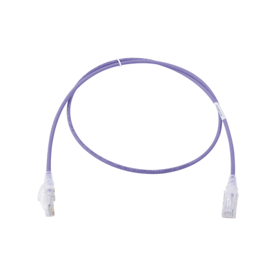 Patch Cord MC6 Modular Cat6 UTP, CM/LS0H, 3ft, Color Violeta, Diámetro Reducido (28AWG), Versión Bulk (Sin Empaque Individual)