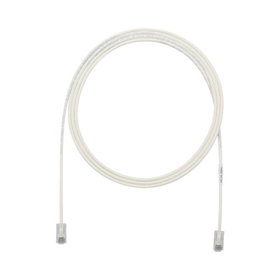 Cable de Parcheo UTP Cat6A, CM/LSZH, Diámetro Reducido (28AWG), Color Blanco Mate, 7ft