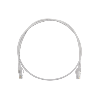 Patch Cord MC6 Modular Cat6 UTP, CM/LS0H, 3ft, Color Blanco, Diámetro Reducido (28AWG)