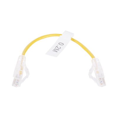 Cable de Parcheo Slim UTP Cat6 - 20 cm Amarillo Diámetro Reducido (28 AWG)