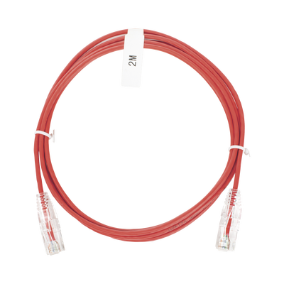 Cable de Parcheo Slim UTP Cat6 - 2 m Rojo Diámetro Reducido (28 AWG)