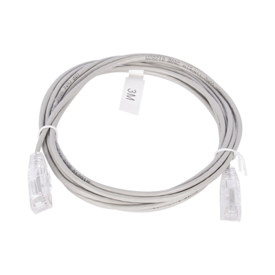 Cable de Parcheo Slim UTP Cat6 - 3 m Gris Diámetro Reducido (28 AWG)