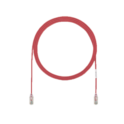 Cable de Parcheo UTP Cat6A, CM/LSZH, Diámetro Reducido (28AWG), Color Rojo, 5ft