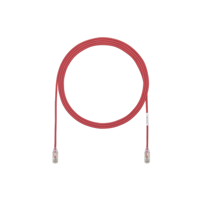 Cable de Parcheo TX6, UTP Cat6, Diámetro Reducido (28AWG), Color Rojo, 10ft 