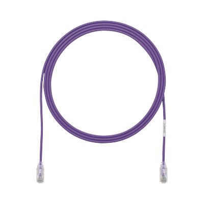 Cable de Parcheo TX6, UTP Cat6, Diámetro Reducido (28AWG), Color Violeta, 3ft 