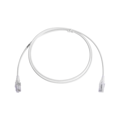 Patch Cord MC6 Modular Cat6 UTP, CM/LS0H, 5ft, Color Blanco, Diámetro Reducido (28AWG)