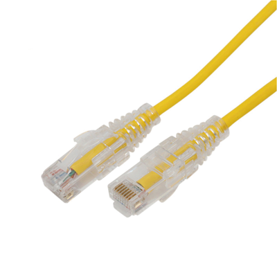  Cable de Parcheo Slim UTP Cat6A - 0.5 m Amarillo, Diámetro Reducido (28 AWG)